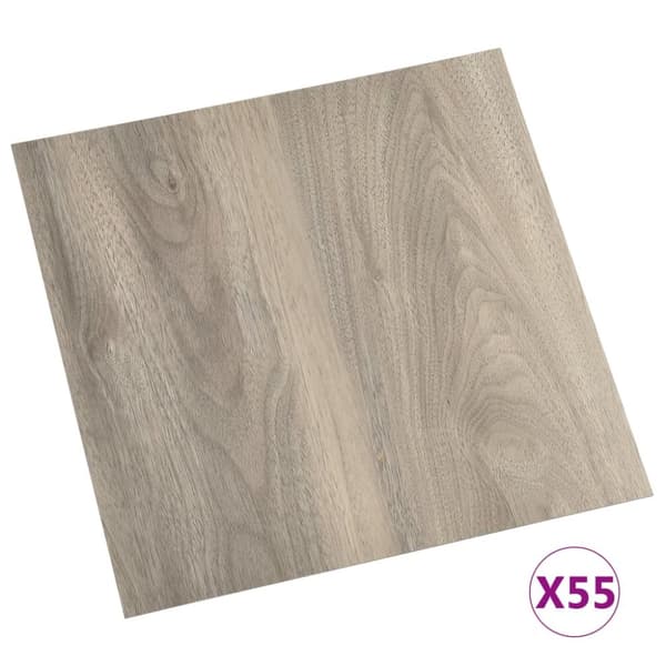 Självhäftande golvplankor 55 st PVC 5,11 m² taupe
