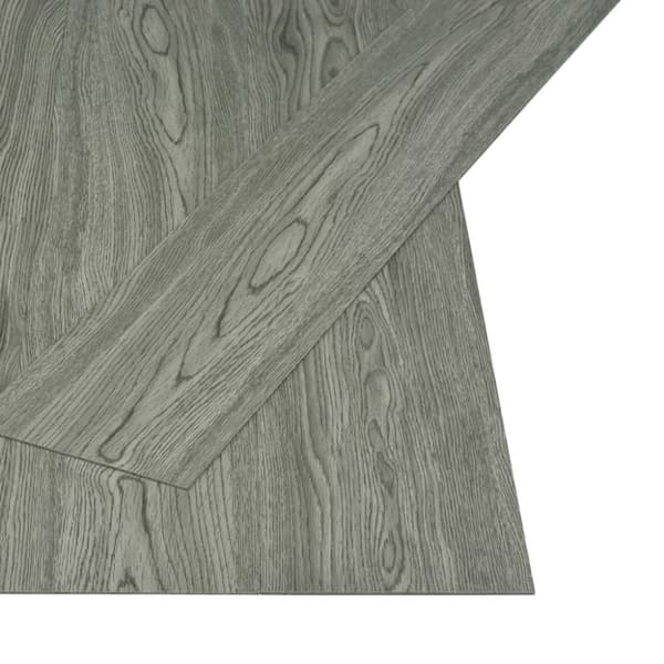 Självhäftande golvplankor 4,46 m² 3 mm PVC grå