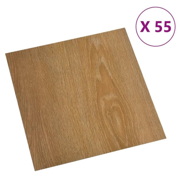 Självhäftande golvplankor 55 st PVC 5,11 m² brun