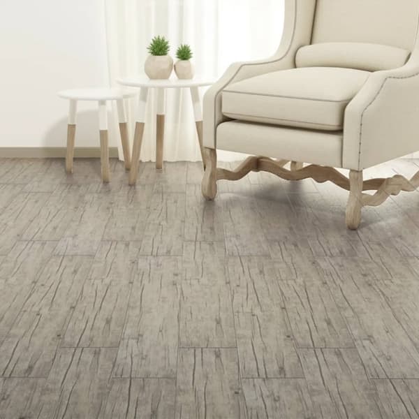 Självhäftande PVC-golvplankor 5,21 m² 2 mm ekfärgad