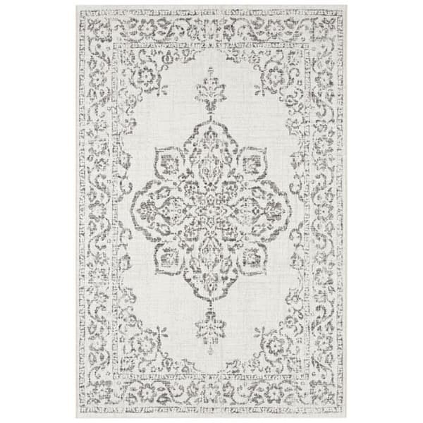 Orientalisk och klassisk strandmatta - Grå - Kräm - 160x230
