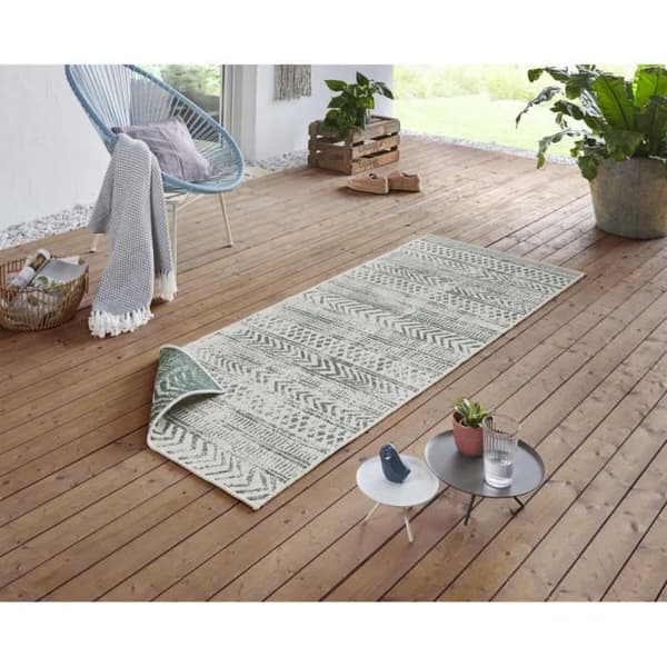 Oriental &amp; Classic Twin Supreme vändbar matta, grön - kräm, 80x350
