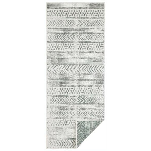Oriental &amp; Classic Twin Supreme vändbar matta, grön - kräm, 80x350