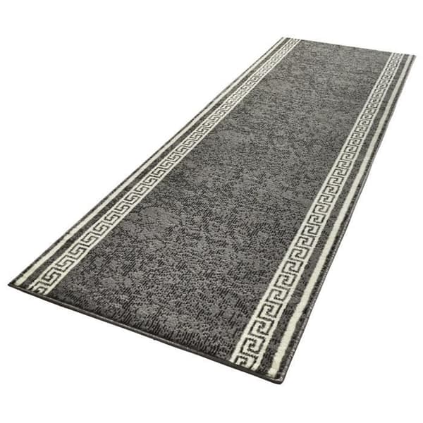 Modern geometrisk grå matta - Märke C449 - 470208 - 80x350 cm