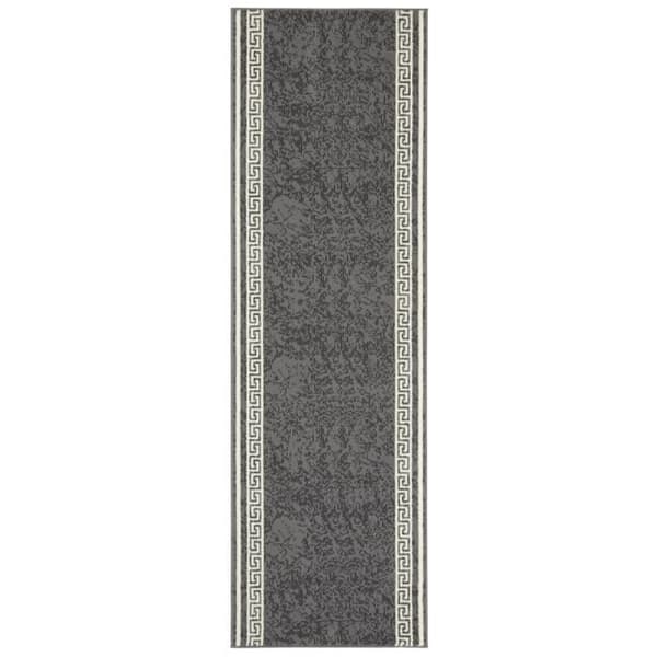 Modern geometrisk grå matta - Märke C449 - 470208 - 80x350 cm
