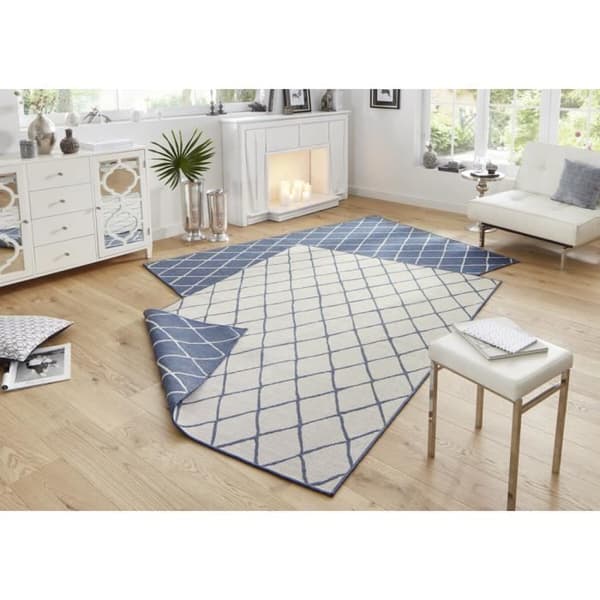 Modern och geometrisk tvillingmatta, blå, 120x170 C03-474519