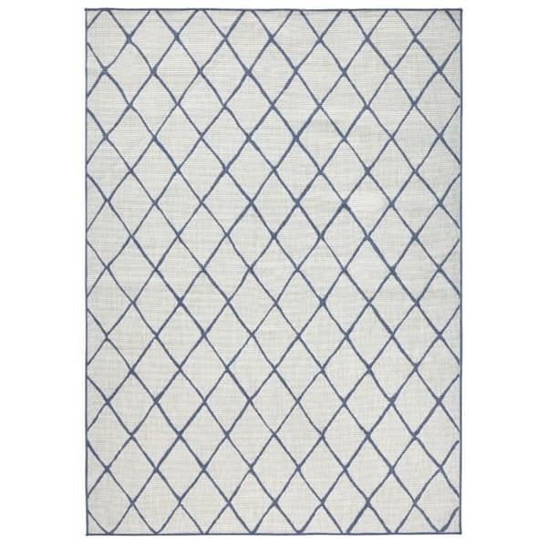 Modern och geometrisk tvillingmatta, blå, 120x170 C03-474519