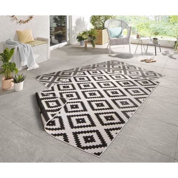 Modern svart geometrisk matta - C03-474509 - 120x170 - Rektangulär - Syntet