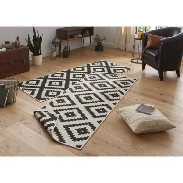 Modern svart geometrisk matta - C03-474509 - 120x170 - Rektangulär - Syntet