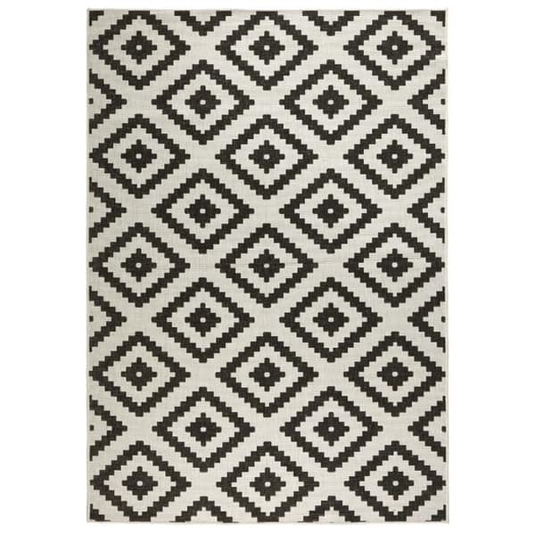 Modern svart geometrisk matta - C03-474509 - 120x170 - Rektangulär - Syntet
