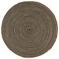 Miniatyrbillede 1 af 5: håndlavet jutetæppe med spiraldesign 150 cm sort