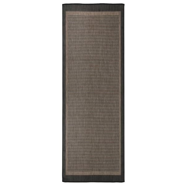fladvævet udendørstæppe 80x250 cm mørkebrun