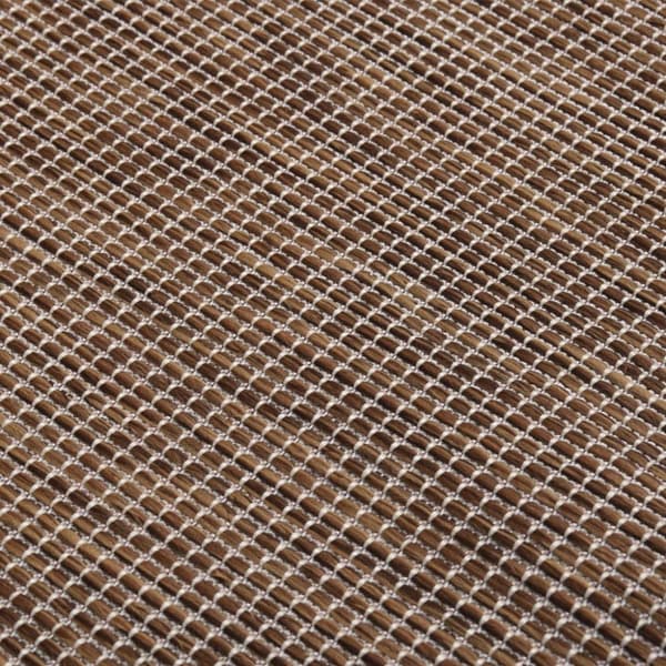 fladvævet udendørstæppe 100x200 cm brun