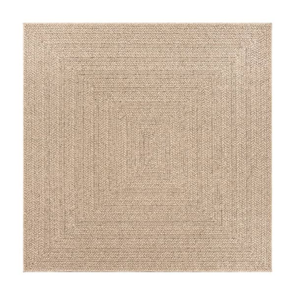 Matta ZIZUR 240x240 cm jutelook inomhus och utomhus