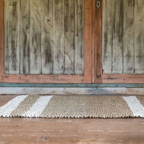 Rootz Seagrass matta 120x60 cm SEWU | Randig matta av sjögräs