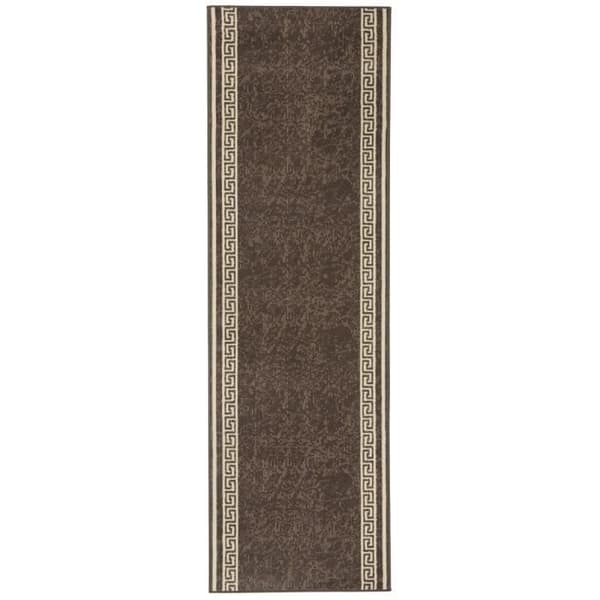 Modern och geometrisk basmatta, brun, 80x350 C449-470209