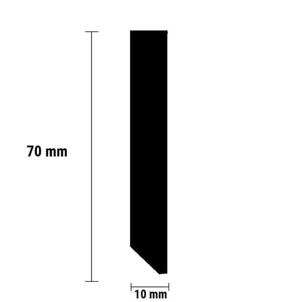 PROVISTON Sockel 10 x 70 x 2440 mm MDF Förbehandlad Fyrkantig sockel paket med 10