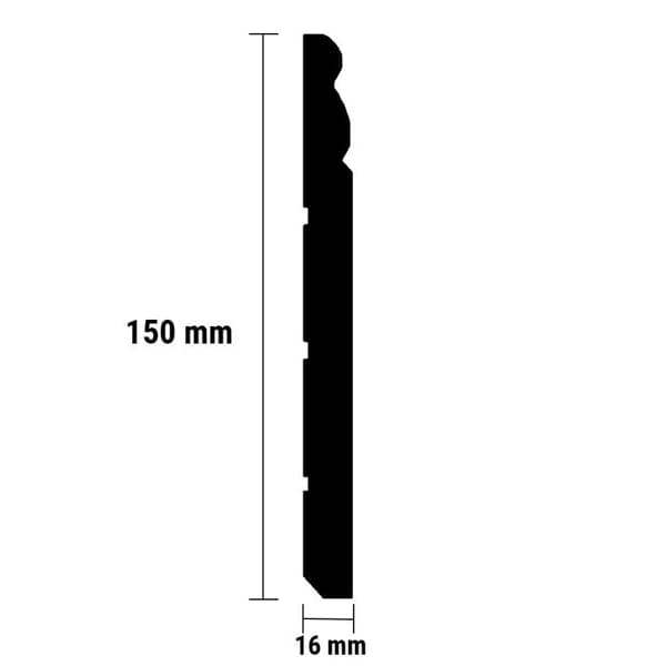 PROVISTON Mönstrad sockel 16 x 150 x 2440 mm MDF Förbehandlad pack om 5