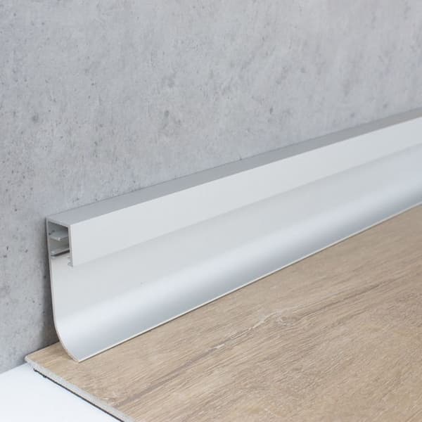 PROVISTON Ljus Plint metall 15.8 x 60 x 2500 mm LED Plint aluminium oöppnad silver Indirekt belysning