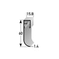 Miniatyrbild 2 av 6: PROVISTON Ljus Plint metall 15.8 x 60 x 2500 mm LED Plint aluminium oöppnad silver Indirekt belysning