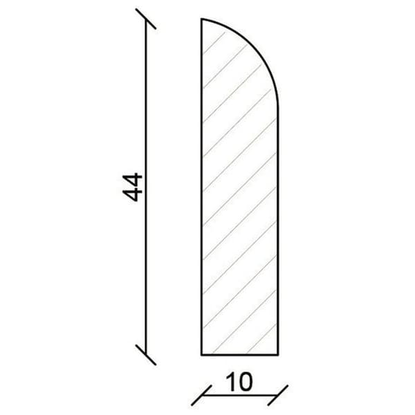 PROVISTON Flexibel Sockel PVC Skum Vit 10 x 44 x 2400 mm Vattentät