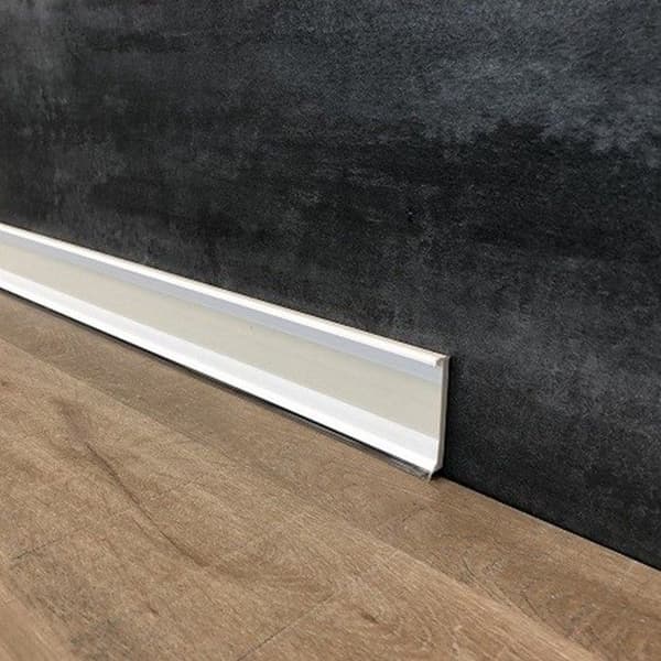 PROVISTON PVC Sockel 11,8 x 58 x 2500 mm Vit PVC Sockel Transparent Mjuk Läpp 25 meter | 10 stycken