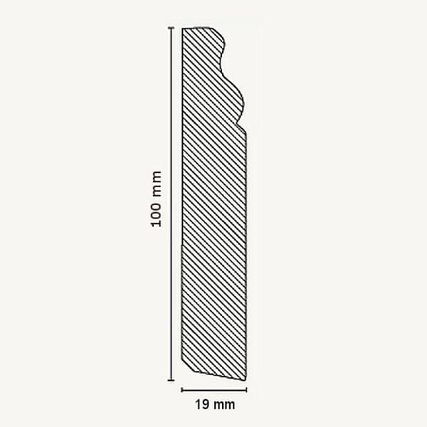 PROVISTON Formgjuten sockel 19 x 100 x 2500 mm Massiv furu Klassisk sockel 62,5 meter | 25 stycken