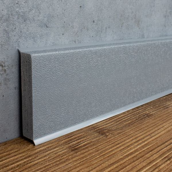 PROVISTON PVC-sockel 12 x 60 x 2500 mm Grå PVC-sockel i styvt skum med tonad flexibel läpp 12,5 meter | 5 stycken