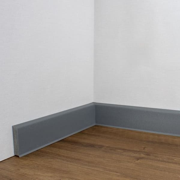 PROVISTON PVC-sockel 12 x 60 x 2500 mm Grå PVC-sockel i styvt skum med tonad flexibel läpp 12,5 meter | 5 stycken
