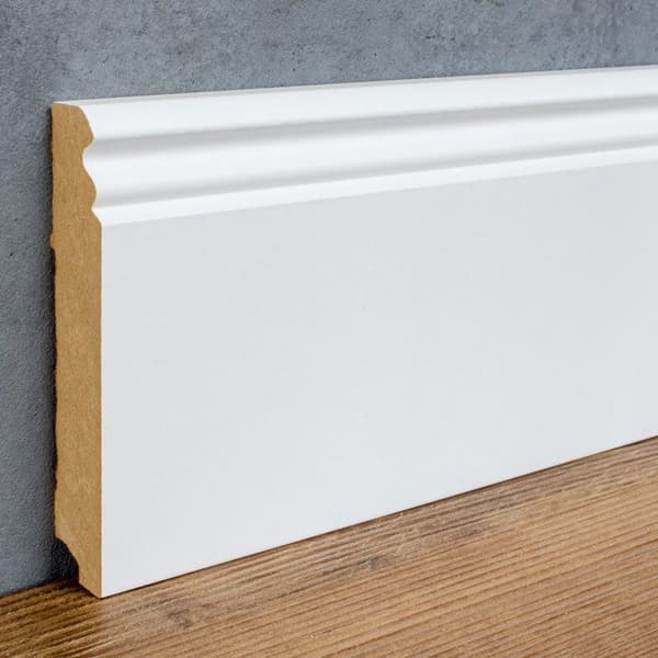 PROVISTON Formgjuten sockel 19 x 115 x 2500 mm Vitbelagd MDF-kärna Klassisk sockel 62,5 meter | 25 stycken
