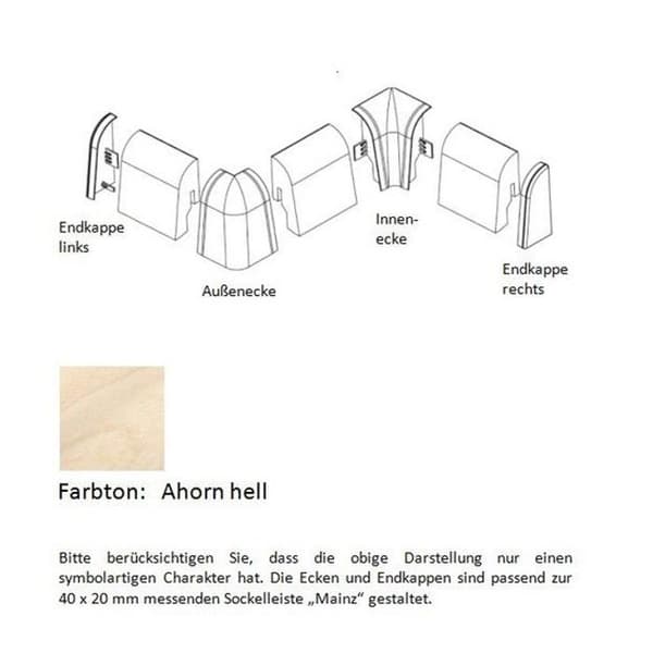 PROVISTON MDF-sockel 20 x 40 x 2500 mm lönn för att limma, skruva &amp; spik, klämma Belagd MDF kärna 12,5 meter | 5 stycken
