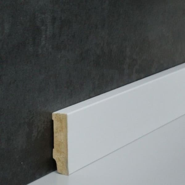 PROVISTON MDF-sockel 16 x 58 x 2500 mm Vit att limma, klippa, skruva &amp; spikbelagd MDF-kärna 25 meter | 10 stycken