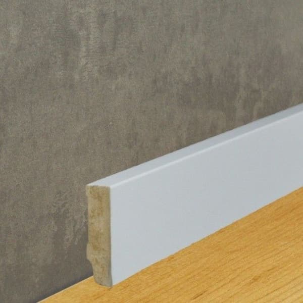 PROVISTON MDF-sockel 16 x 58 x 2500 mm Vit att limma, klippa, skruva &amp; spikbelagd MDF-kärna 25 meter | 10 stycken