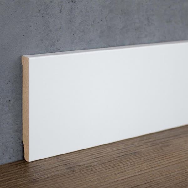 PROVISTON MDF-sockel 10 x 80 x 2500 mm Vit att limma, skruva & spikbelagd MDF-kärna 25 meter | 10 stycken