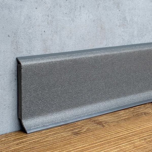 PROVISTON PVC-sockel Hård skum Tonad flexibel läpp 12,8 x 60 x 2500 mm basalt 12,5 meter | 5 st