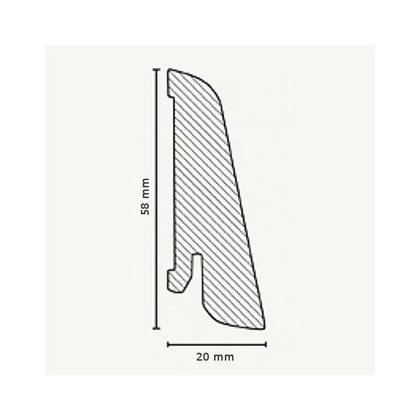 Plint träfanér äkta 20 x 58 x 2500 mm Lönn av PROVISTON