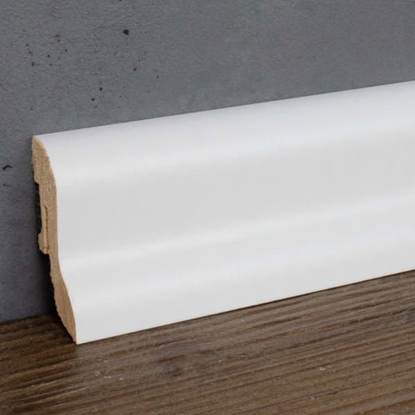 PROVISTON MDF-sockel 20 x 40 x 2500 mm Vit att limma, klippa, skruva &amp; spikbelagd MDF-kärna 12,5 meter | 5 stycken