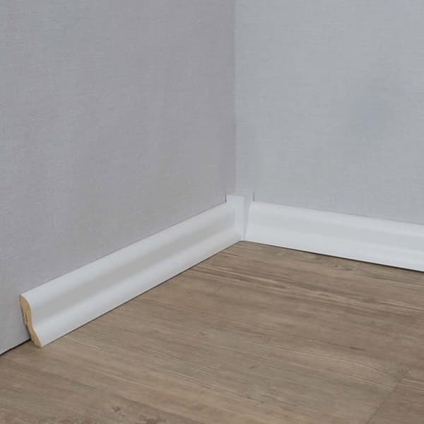 PROVISTON MDF-sockel 20 x 40 x 2500 mm Vit att limma, klippa, skruva &amp; spikbelagd MDF-kärna 12,5 meter | 5 stycken
