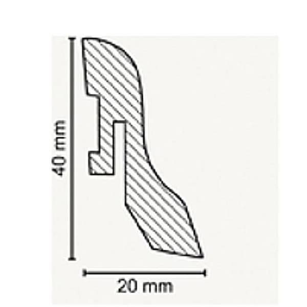 PROVISTON MDF-sockel 20 x 40 x 2500 mm Vit att limma, klippa, skruva &amp; spikbelagd MDF-kärna 12,5 meter | 5 stycken
