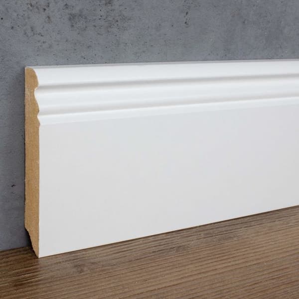 PROVISTON Formgjuten sockel 19 x 96 x 2500 mm Vitbelagd MDF-kärna Klassisk sockel 12,5 meter | 5 stycken
