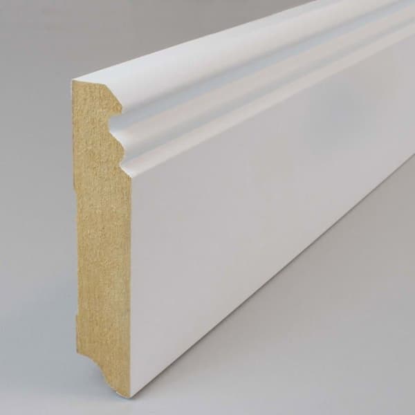 PROVISTON Formgjuten sockel 19 x 96 x 2500 mm Vitbelagd MDF-kärna Klassisk sockel 12,5 meter | 5 stycken