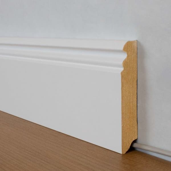PROVISTON Formgjuten sockel 19 x 96 x 2500 mm Vitbelagd MDF-kärna Klassisk sockel 12,5 meter | 5 stycken