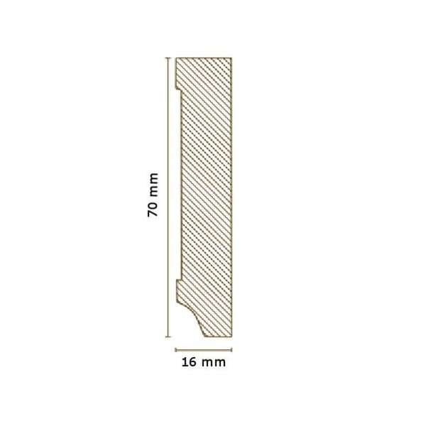 PROVISTON MDF-sockel 16 x 70 x 2500 mm Vit att limma, skruva &amp; spikbelagd MDF-kärna 62,5 meter | 25 stycken