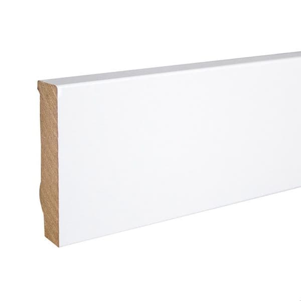 PROVISTON MDF-sockel 16 x 70 x 2500 mm Vit att limma, skruva &amp; spikbelagd MDF-kärna 62,5 meter | 25 stycken