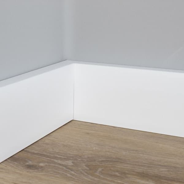PROVISTON PVC Sockel Vit | 22 x 100 x 2000 mm Modern Sockel Skarpa Kanter