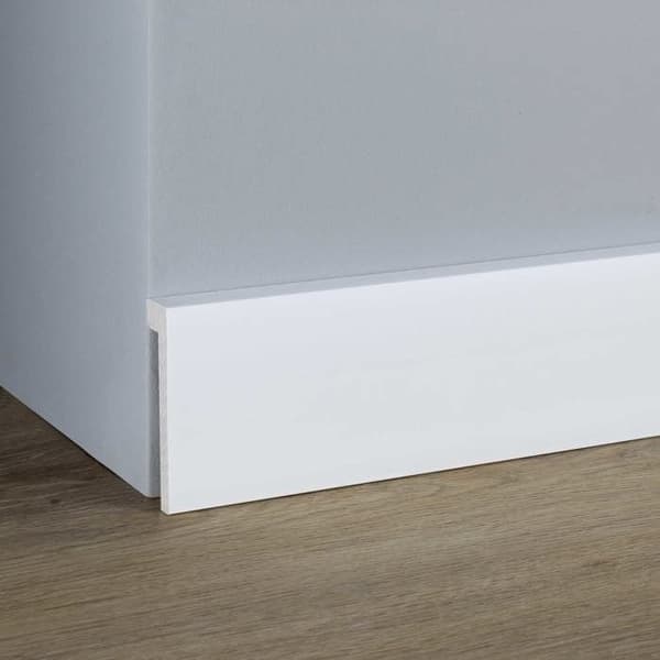 PROVISTON PVC Sockel Vit | 22 x 100 x 2000 mm Modern Sockel Skarpa Kanter