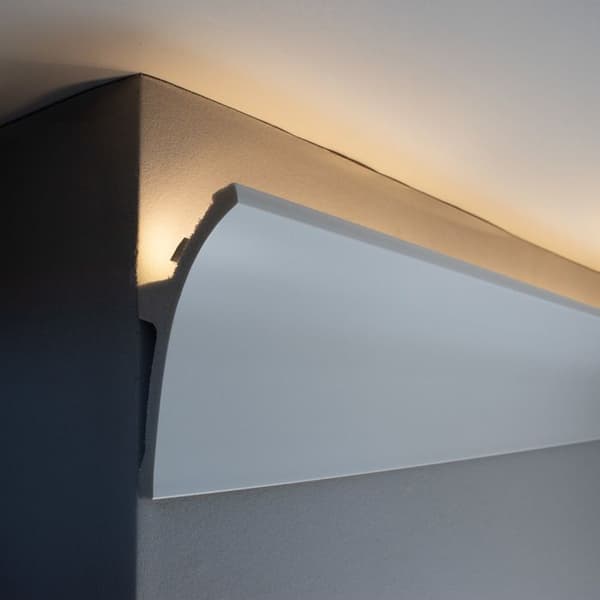 PROVISTON Taklist i vit polymer | 50 x 100 x 2000 mm Ljuslist för taket