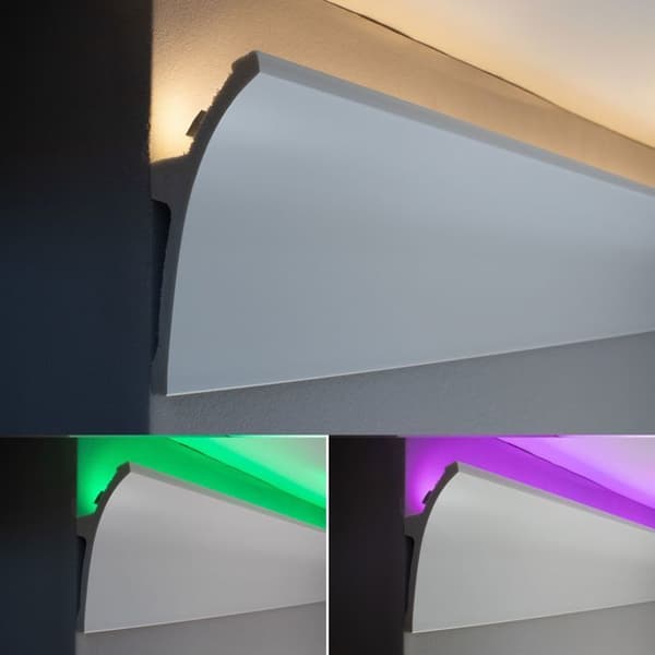 PROVISTON Taklist i vit polymer | 50 x 100 x 2000 mm Ljuslist för taket