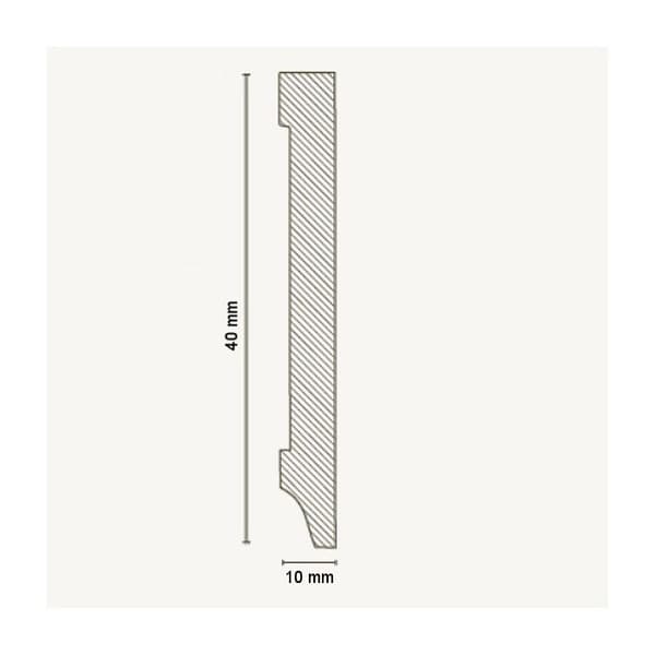 Plint Loupsburg MDF 10 x 40 x 2500 mm Vit Fyrkant av PROVISTON