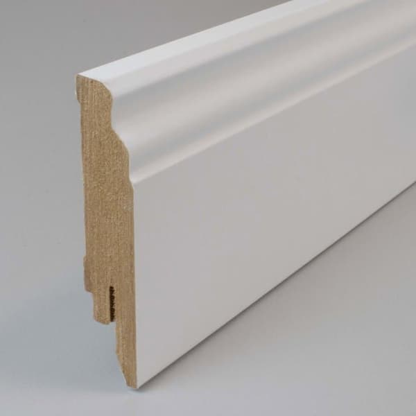 PROVISTON Formgjuten sockel 16 x 80 x 2500 mm Vitbelagd MDF 12,5 meter | 5 stycken